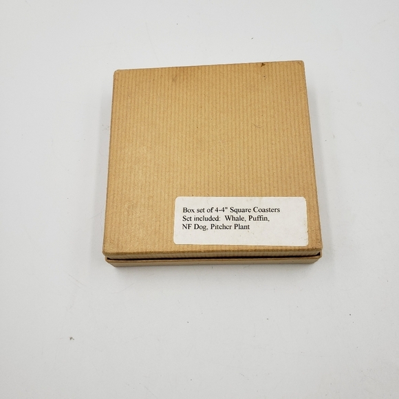 Slate Coaster Set of 4 Square Animal Print Canadian Handcrafted Boxed - Picture 10 of 13